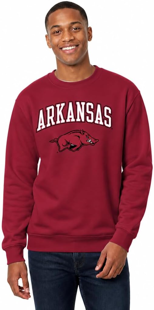 NCAA College Sweatshirt Fleece Crewneck Pullover for Men and Women