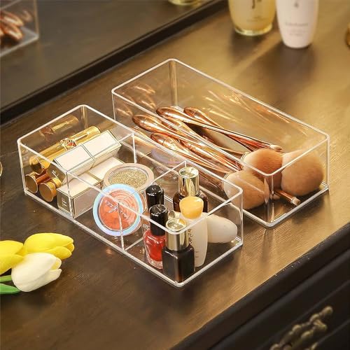 ROWNYEON 2 Pack Stackable Acrylic Cosmetic Organiser Box - Image 3