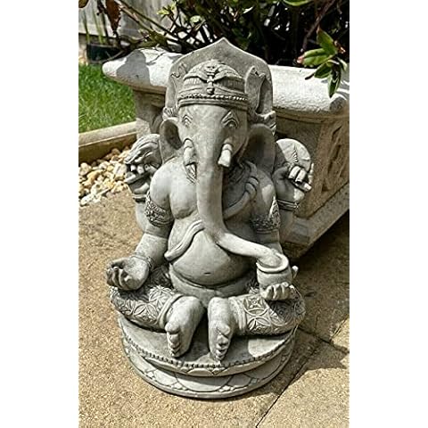 Oriental Ganesh Stone Garden Statue by Burgess Home Cover