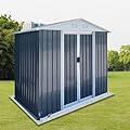 Ball & Cast 6x4FT Outdoor Storage Shed with Punched Vents,Heavy Duty Metal Sheds with Lockable Doors,Waterproof Tool Sheds for Garden,Backyard,Lawn,Easy to Assemble,Grey