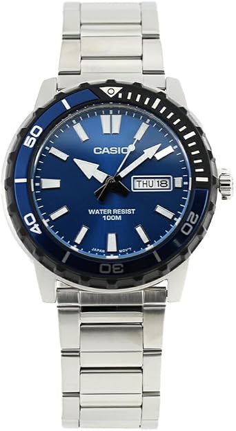 Casio Standard MTD-125D-2A1 Silver Blue Mens