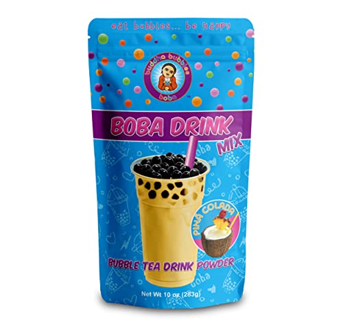 Pina Colada Boba Tea Kit/Gift Box Includes Tea Powder, Tapioca Pearls & Straws By Buddha Bubbles Boba #TOP3