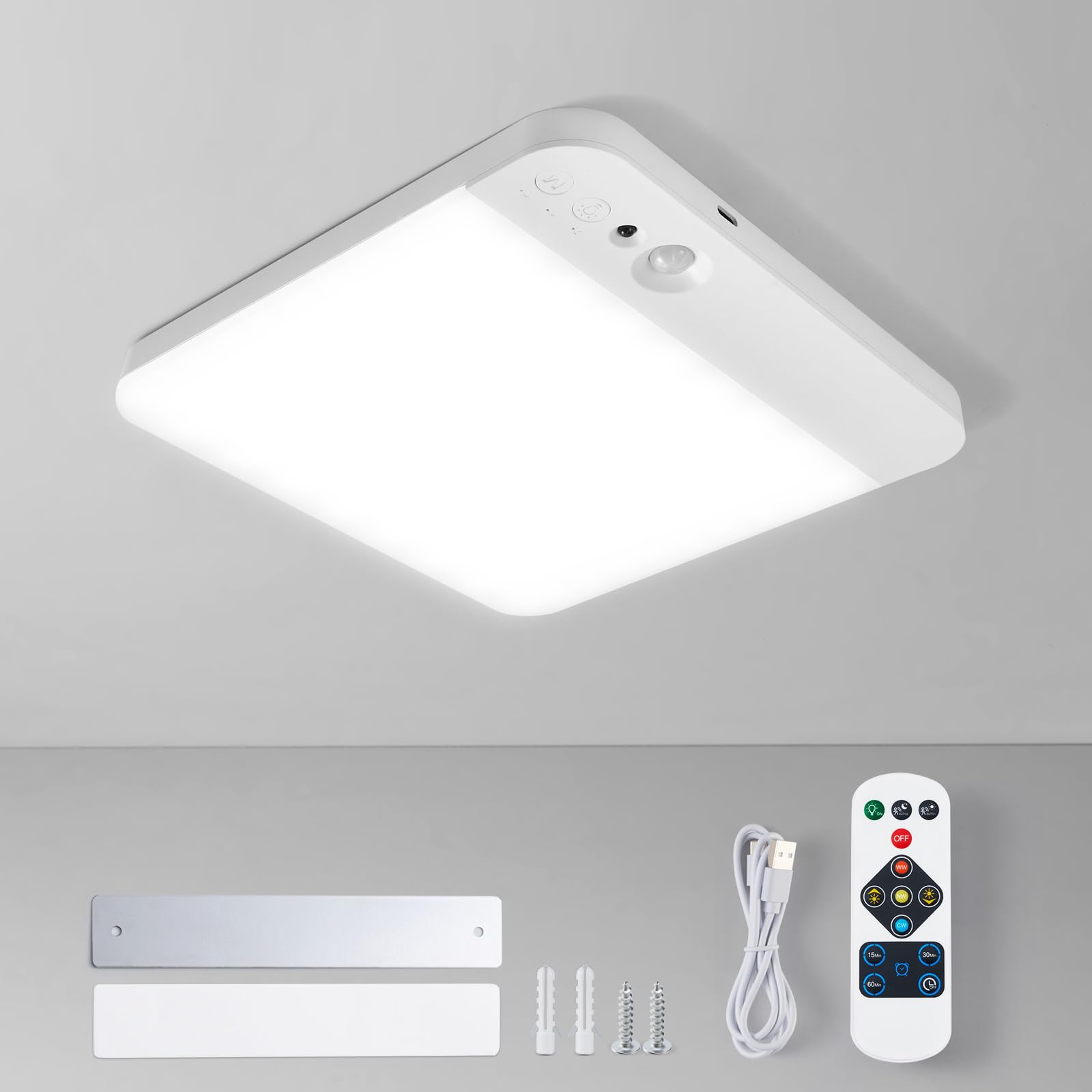 Leselux Motion Sensor Lights Indoors, Square Battery Powered Lights, 1 Pack
