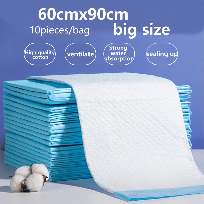 Multi Purposed 60CM(23.6 inches) x90CM(35.4 inches) Disposable Waterproof Nursing Care Pad for Adult Pet Pack of 10 Disposable Diaper for Beauty Massage Salon Elder Maternity Baby Pet
