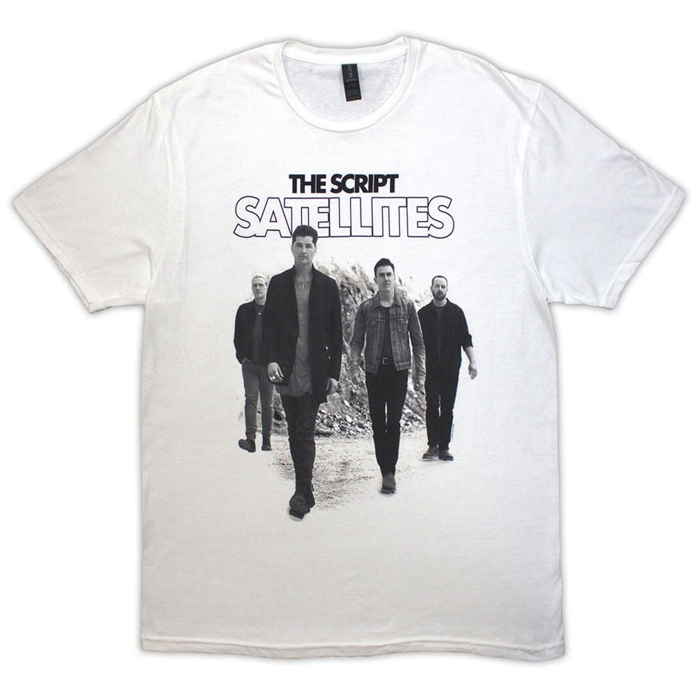 Rock Off officially licensed products The Script Satellites Photo Logo T Shirt S White