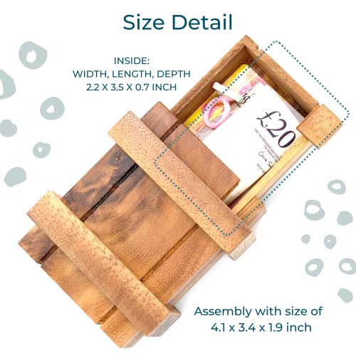 Gift Card Case Holder Puzzle Box For Adults With Wooden Compartment Secret Boxes Style Intelligence To Challenge Mind Puzzles For Hidden Cards And Money Puzzle Magic Boxes #TOP1