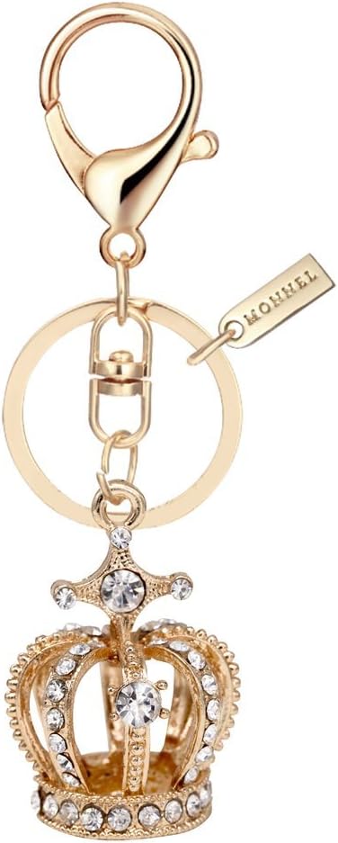 Bling Crystal 3D Crown Design Keychain Key Ring with Pouch Bag MZ849-1