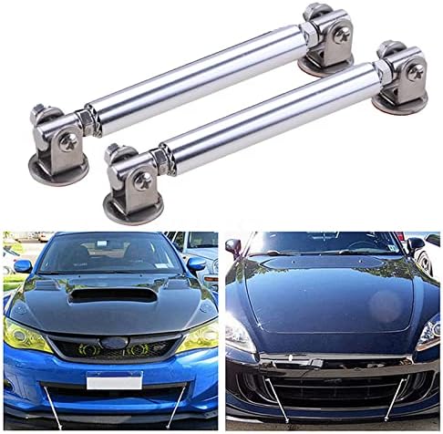 Front Bumper Lip Splitter Diffuser Strut Rod Tie Bars Splitter Support Rods 3"-8" Adjustable 2PCS Fit Most Vehicles (Silver, 7.5CM)