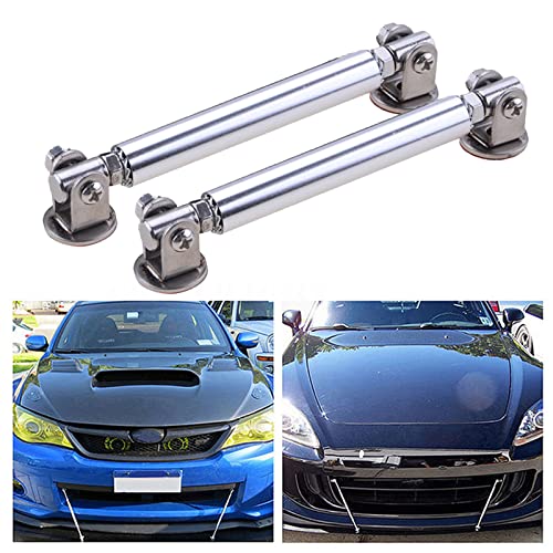 Front Bumper Lip Splitter Diffuser Strut Rod Tie Bars Splitter Support Rods 3"-8" Adjustable 2Pcs Fit Most Vehicles (Silver, 7.5Cm) #TOP29