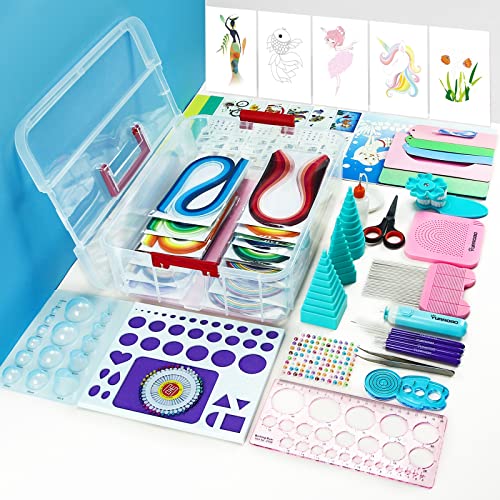Yurroad HH88-01 Paper Quilling Kit 3Mm/5Mm/10Mm 1740Pcs Quilling Paper Strips Quilling Tool Set thumb #6