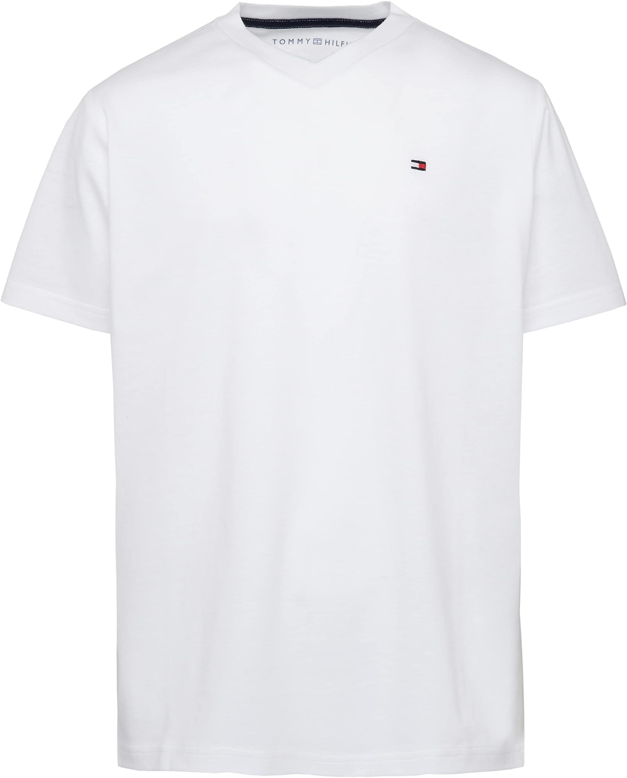 Boys' Short Sleeve Flag Solid V-Neck T-Shirt