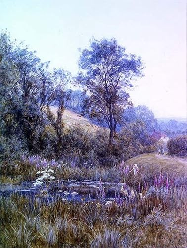 Affiche de Peinture Cueillir des fleurs Helen Allingham : toile de maître