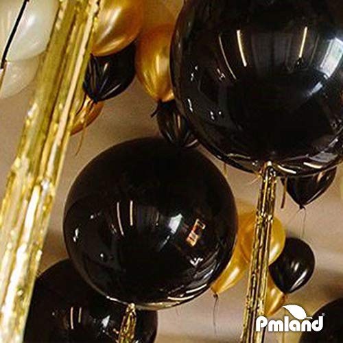 Image of PMLAND 6 Pcs Black 36 Inch Giant Latex Balloons for Party Decor Decorations
