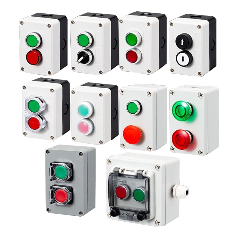 Miniatura 4 de EKINS Arrow Symbol indicates Start and Stop self-Reset Momentary Waterproof Button Box Switch Emergency Stop Industrial Control Box (Color  2-06)