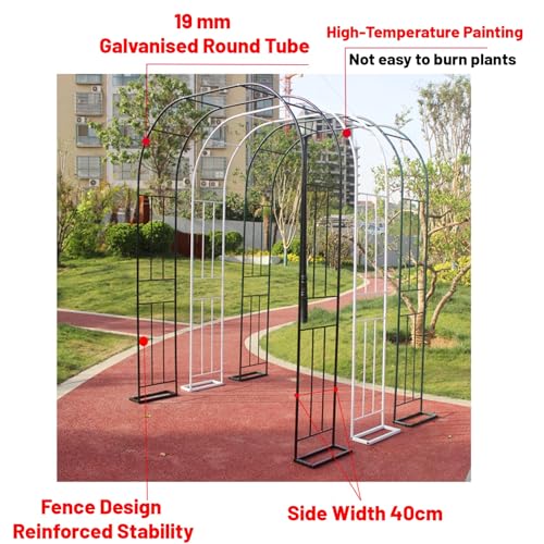 Arche de jardin avec base support métallique plantes grimpantes cour - 3