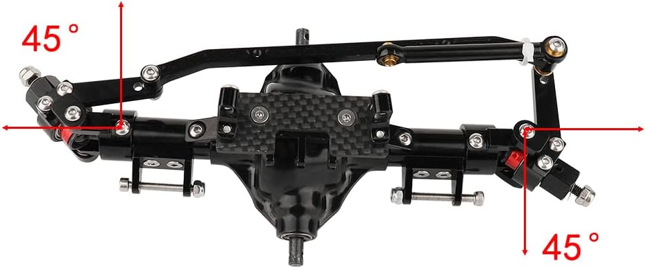 Middle Axle Aluminum Alloy Steering Straight Axle with Servo Mount for 6x6 8x8 1/10 RC Rock Crawler Car Axial SCX10 RC Upgrade Parts image 5