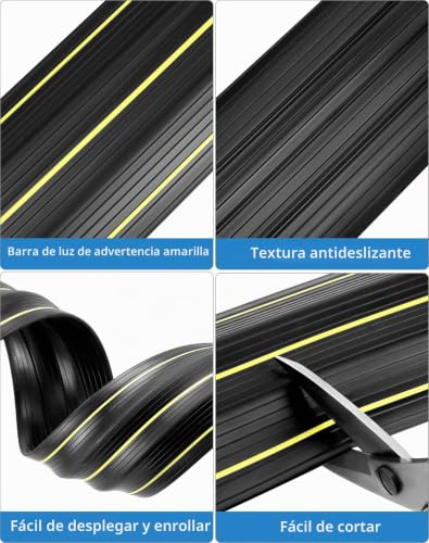 Miniatura 3 de Qwork Canaleta Cables Suelo, 3 M, Protector De Cable, 3 Canales, Oculta Y Protege Cables Y Alambres