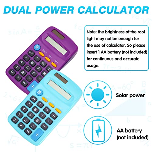 Jspupifip 18 Pcs Solar Basic Desktop Calculator, 12-Digit Black Lcd Calculator, Big Buttons Large Display Handheld Calculator For Office Home School Student Function(Multicolor) #TOP2