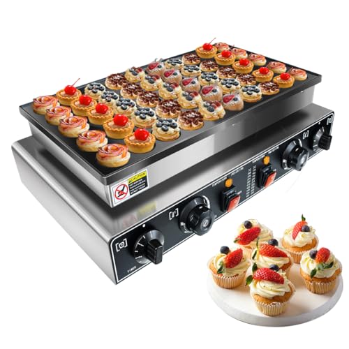 Image of YOOKTEN Mini Dutch Pancake Baker Make,50PCS Commercial Electric Maker Pizzelle Maker, Non-stick Waffle Pancake Maker, Mini Pancakes Machine with Timer，Muffin Waffle Maker for Restaurant and Home,1700W
