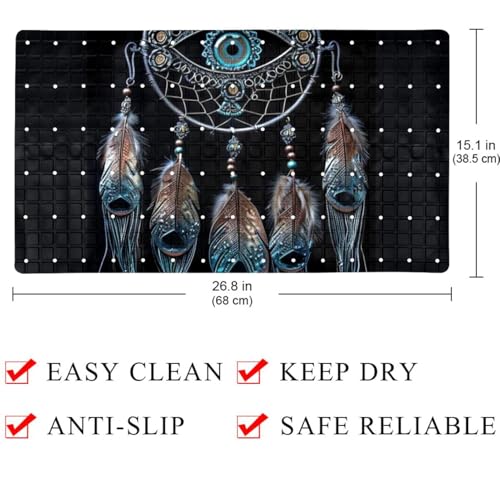 Tapis de bain filigrane séchage rapide en PVC avec ventouses