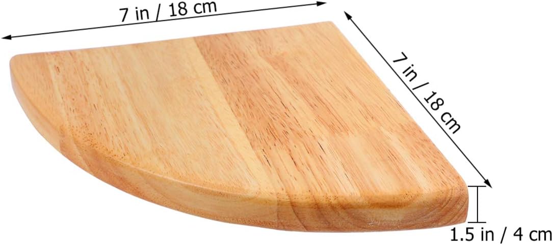 Garneck Home Wood Corner Shelf,Oak Floating Shelf Round End Wall Mounted Display Shelf Floating Speaker Nursey Monitor Shelf Bookshelf Wall Decor for Bathroom Kitchen 18cm - Image 5