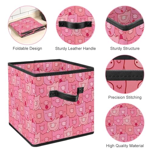 Boîte de rangement en tissu pliable avec poignées pour maison - 5