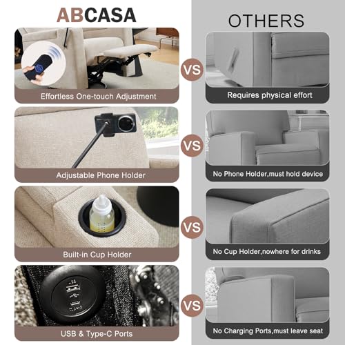 Image of ABCASA Power Recliner Rocking Chair Nursery, Swivel Glider Set of 2, Brown