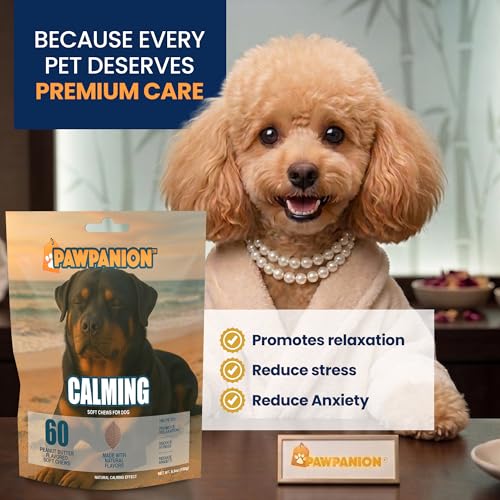 Image of Dog Calming Soft Chews with L-Theanine, 60 Count | Chamomile, valerian root, passionflower and melatonin support calm behavior during travel, storms and separation.