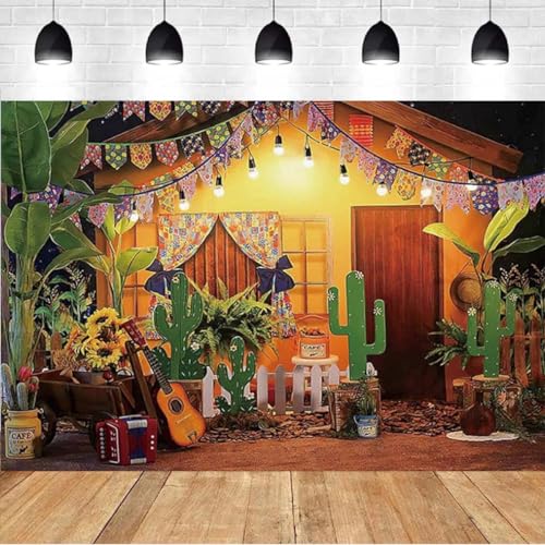 Toile de fond mexicaine en bois rustique imprimé haute définition pour fête