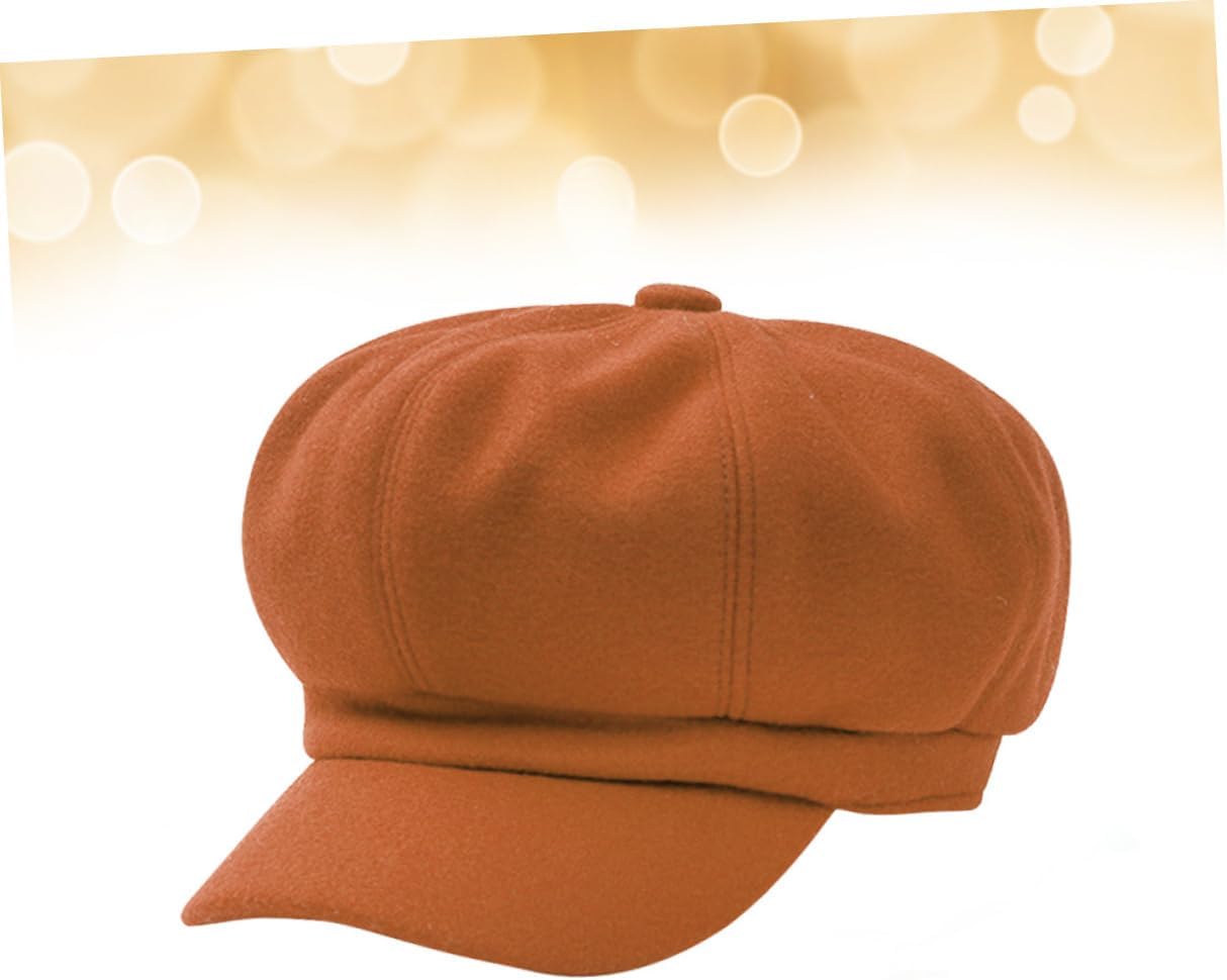 LIFKOME 3pcs Woolen Octagonal Peaked Beret for Women Girls Lightweight and Cozy Caramel Hat for Fall Fashion Versatile Accessory for Occasions