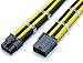 Price comparison product image Shakmods 8 Pin ATX CPU Motherboard Sleeved Extension Cable 30cm + 2 Cable Combs (Yellow & Black)