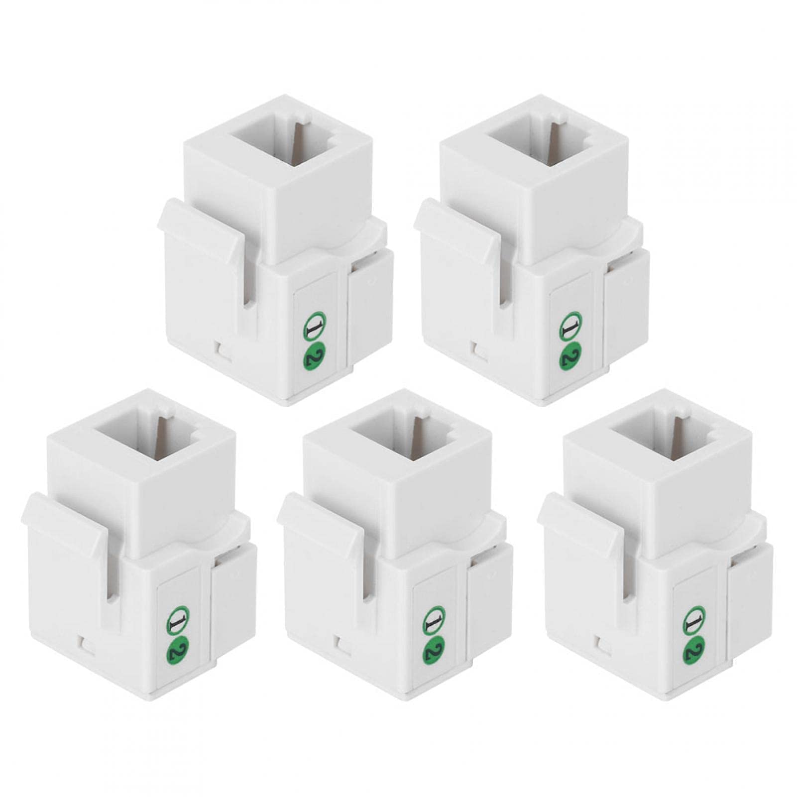 Keystone Rj11,Rj11 Keystone 5 Szt. Telefoniczny Moduł Głosowy, Akcesorium do Okablowania Sieciowego, Pojedynczy Port RJ11 Cat 3 z Osłoną Przeciwpyłową, Zintegrowany Moduł Sieciowy do Inżynierii Sieci