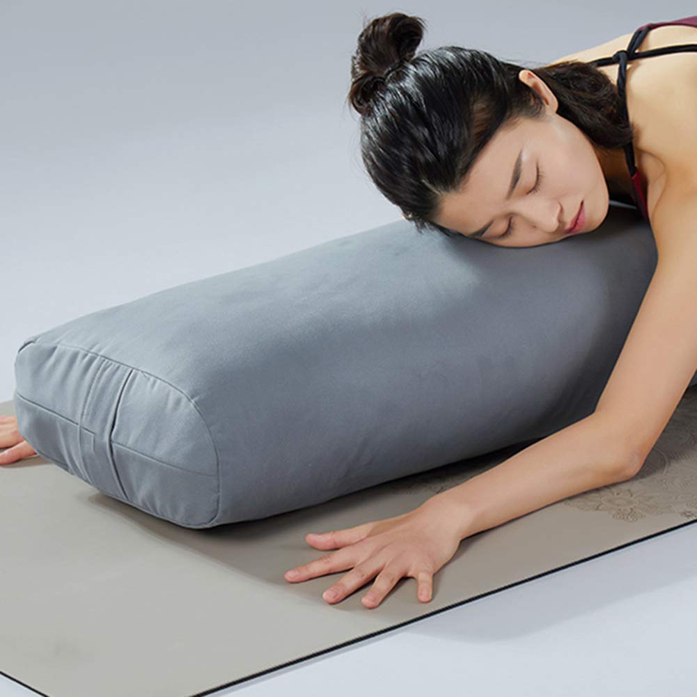 AIZYR Cubierta De Refuerzo, Cojín Elíptico Cuadrado Almohada Lumbar Almohada De Yoga para Principiantes Almohadas De Yoga Largo Montón De Algodón,Purple