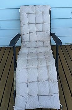 OctoRose Soft Micro Suede Deluxe Recliner Chair Cushion Pad Bench Cushion Covers, Patio Long Chair Cushion Pads Khaki, 17x60