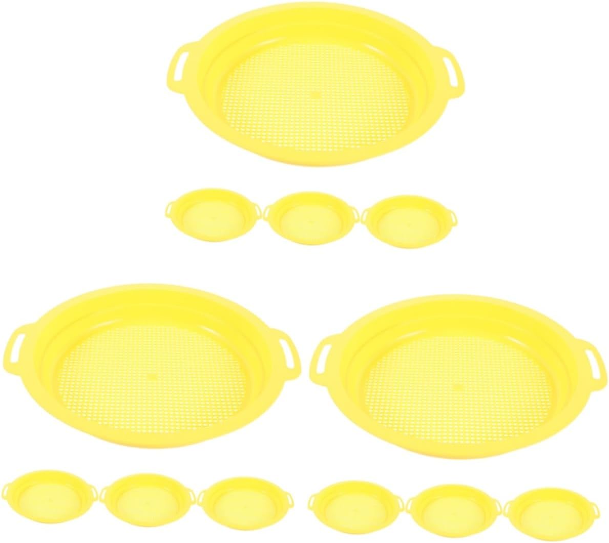 Sosoport 12pcs Gold Rush Panning Sieve Multi-Purpose Mesh Pan for Mining and Beach Prospecting