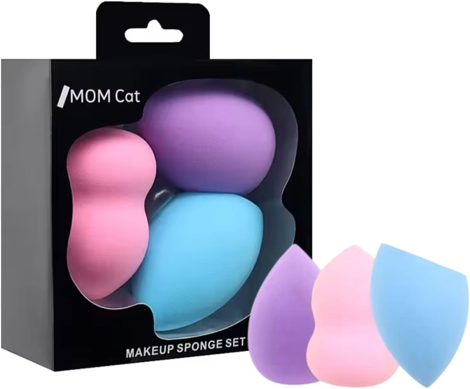 EliteEco Beauty Blender Complexion Sponge Set - 3 Pack, Non-Latex, Reusable, Multi-Color Cosmetic Blending Sponges Ideal women Makeup Highlighters, Powder, Cream or Liquid Application