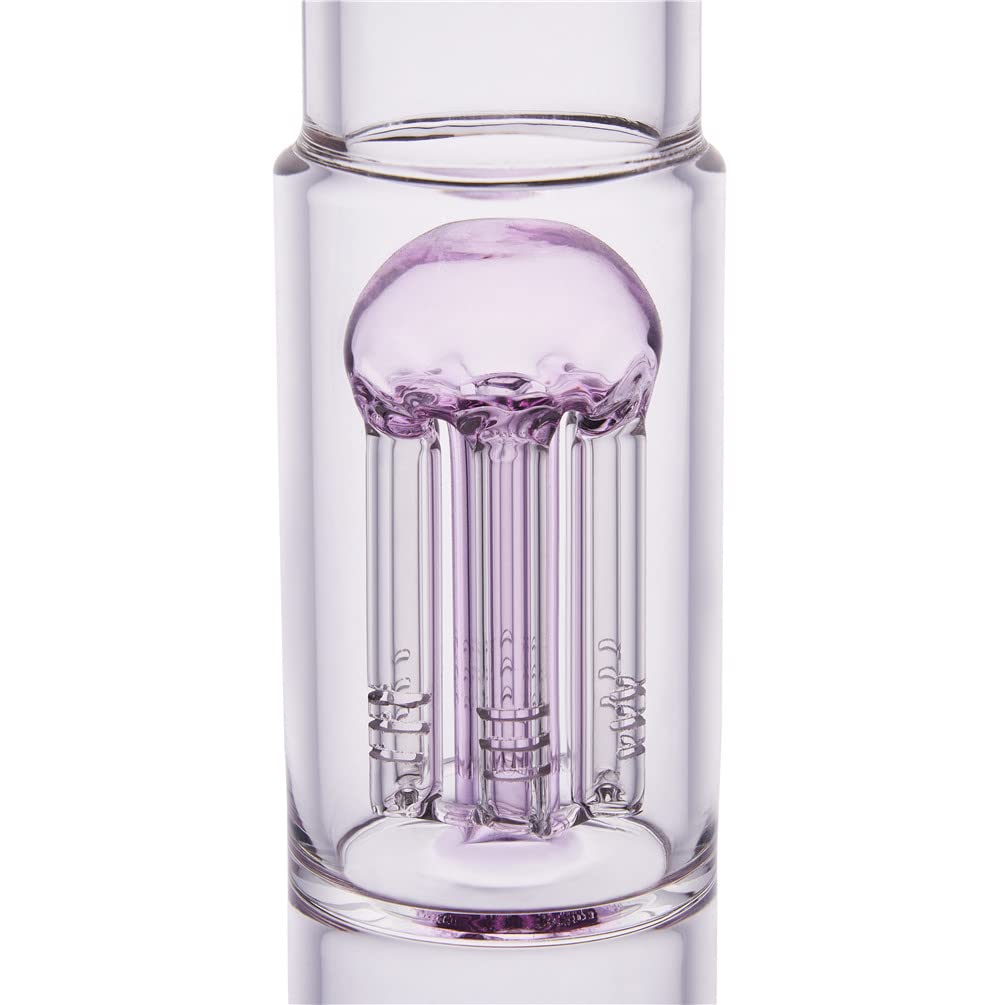 RORA Bong en verre nid d'abeille de 16 pouces avec filtre Birdcage Recycler Grande pipe à eau droite en verre 18.8mm Bongs à fumer (Pink)