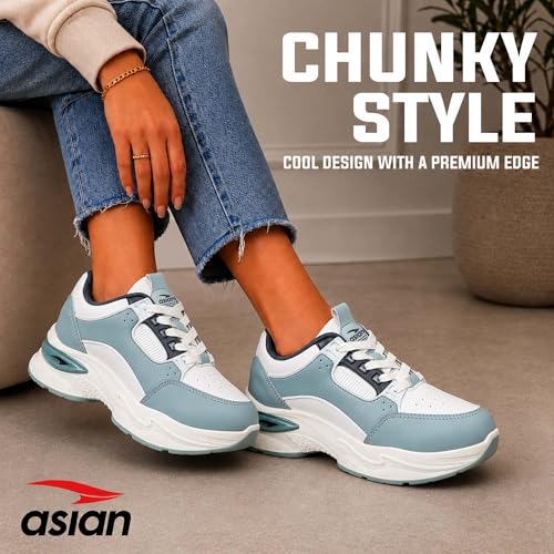 Image of ASIAN Women AROMA-05 Running and Casual wear Running Shoes with Laces, Lightweight and Comfortable Shoes Gym and Sports Shoes for Women & Girls with Stylish Design
