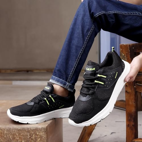 Image of Kraasa Men's Running, Jogging, Gym, Sports, and Walking Shoes Cushioned Insole | Shoes for Men with Lace-Up Closure