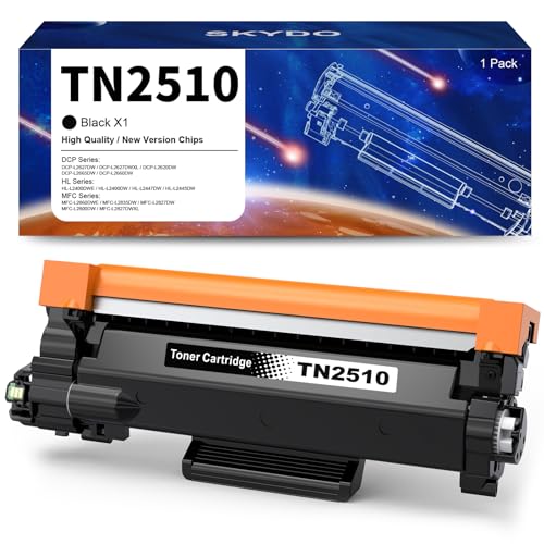 Skydo TN2510 Toner Kompatibel für Brother TN2510 XL Toner Kompatibel mit HL-L2400DWE HL-L2400DW HL-L2445DW DCP-L2627DWE MFC-L2800DW DCP-L2660DW DCP-L2665DW MFC-L2827DWXL MFC-L2860DWE (1 Schwarz)