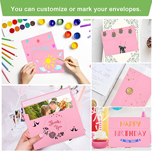 Image of 70 Packs A4 Envelope, Pink A4 Envelopes, 4x6 Photo Envelopes for Invitations, Envelopes Self Seal for Weddings, Baby Shower, Photos, Postcards, Greeting Cards, Mailing