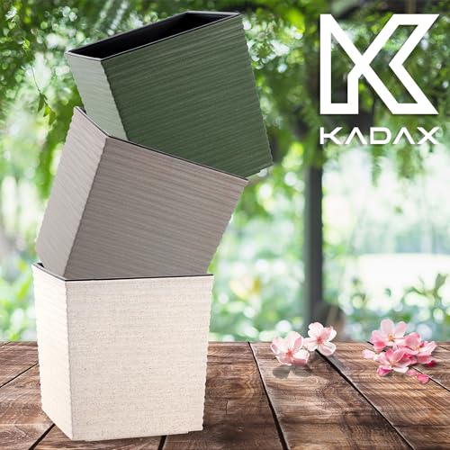 KADAX Blumentopf aus Kunststoff, wetterfester Gartentopf für Balkon, Terrasse, Innenbereich, Leichter Topf mit Einlage, Pflanzentöpf… – Ansicht 6