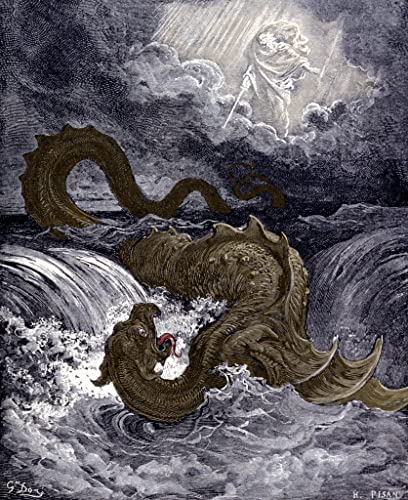 Serpent de mer Léviathan Gustave Doré affiche toile mystique