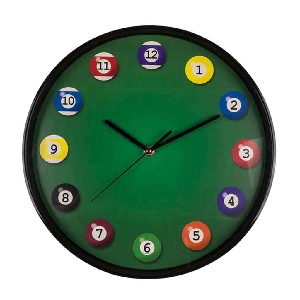 Out of the blue Objet de Décoration/Horloge Murale avec Motif Billard/Diamètre : 30,5 cm