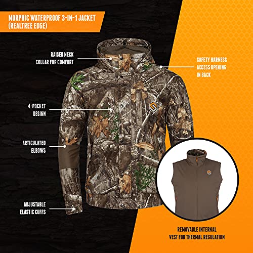 ScentLok Morphic V2 3-in-1 Waterproof and Windproof Camo Hunting Jacket With Removable Vest2