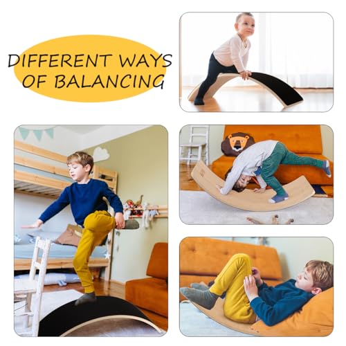 Wobble Board Balance Board for Kids Toddlers Adults Wooden Wobble Balance Board - Image 3
