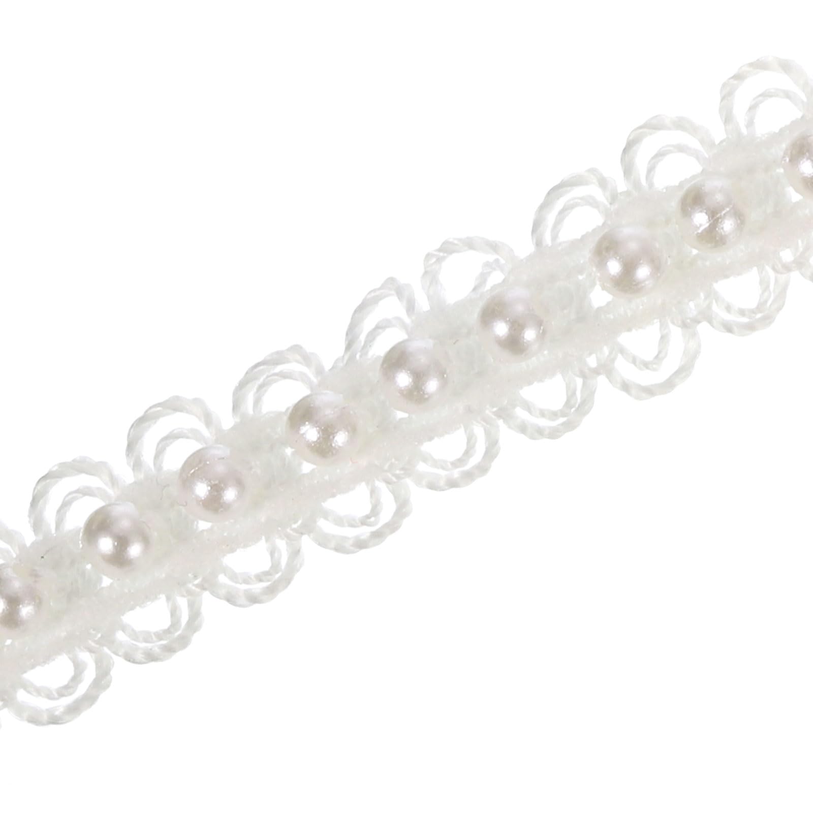 PATIKIL 5 Yard Faux Pearl Lace Ribbon