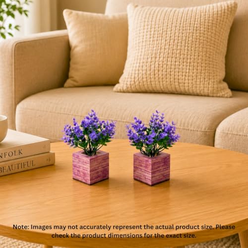 Image of DecoreBugs Artificial Eucalyptus Plant with Plastic Pot (Pack of 2) | 12 cm Height | Mini Potted Plants for Shelf Decor, Home, Office, Living Room, Desk & Table Item Decoration