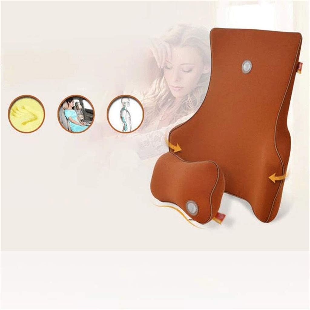 Lumbar Pillow Car Lumbar Driving Lumbar Pad Waist Comfort Seat Cushion Lumbar Pillow Memory Cotton Headrest Lumbar Suit(Black)