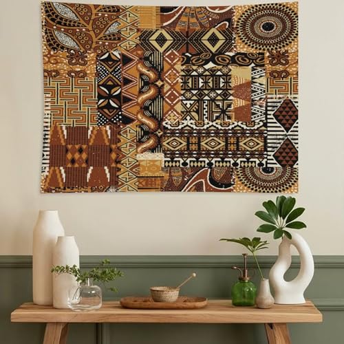 ZhiRain African Tribal Tapestry Wall Hanging Vintage Abstract African Traditional Pattern Tapestries Home Decor for Living Room Bedroom Apartment Farmhouse Dorm 30"x40"